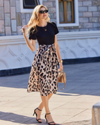 Brianna Women's Summer Dress – Floral Print, Petal Sleeves, Belt & Pockets