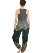 Chloé Pantalon Harem Femme – Imprimé Bohème, Taille Haute Élastiquée et Poches Latérales