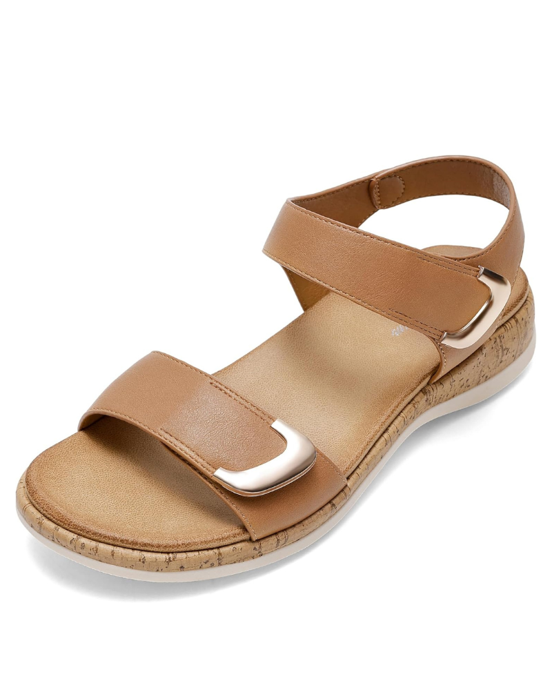 Daphne Sandale Femme – Modèle Plat avec Boucle Réglable et Semelle Antidérapante