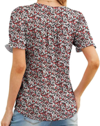 Verity Blusa Donna – Top Floreale con Scollo a V, Pieghe e Maniche a Volant