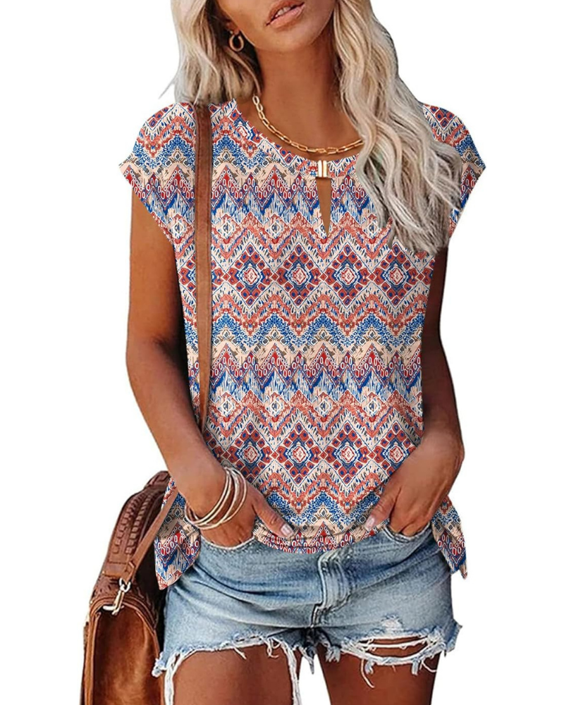 Genevieve T-Shirt Donna – Top con Scollo Convertibile e Chiusura Metallica