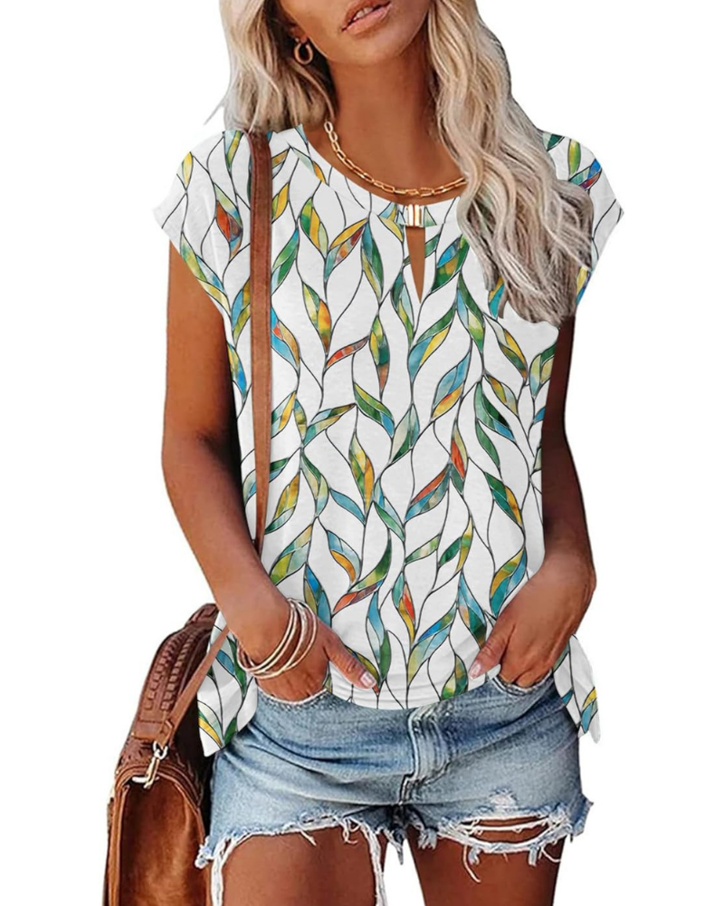 T-shirt Geneviève Femme – Haut avec col convertible et fermeture métallique