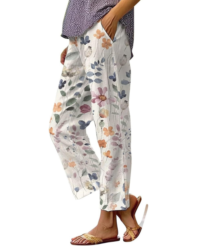 Isabella Pantaloni Palazzo Donna – Cotone Leggeri, Vita Elasticizzata e Stile Boho Ampio