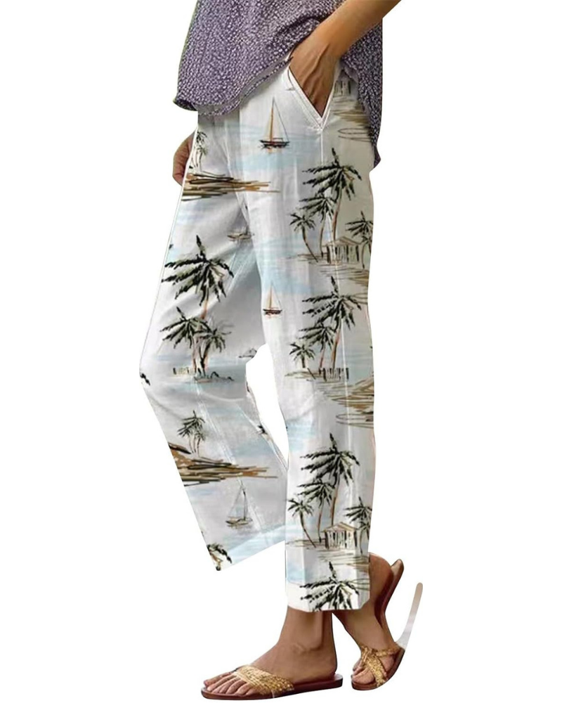 Isabella Pantaloni Palazzo Donna – Cotone Leggeri, Vita Elasticizzata e Stile Boho Ampio