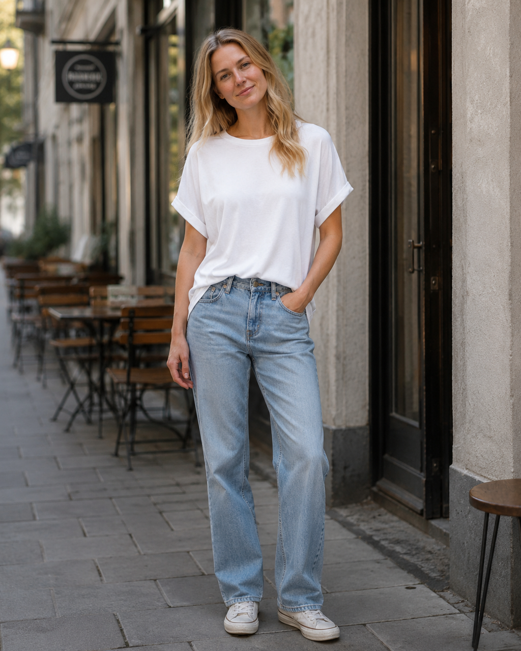 Hannah T-Shirt Donna – Top Estivo Oversize con Girocollo & Maniche Corte