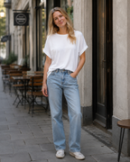 Hannah T-Shirt Donna – Top Estivo Oversize con Girocollo & Maniche Corte