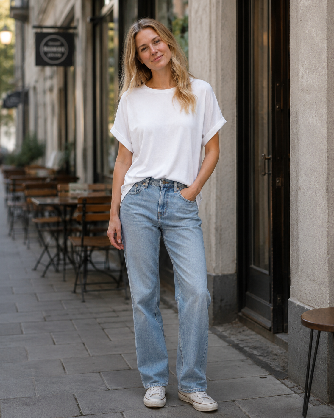 Hannah T-Shirt Donna – Top Estivo Oversize con Girocollo & Maniche Corte