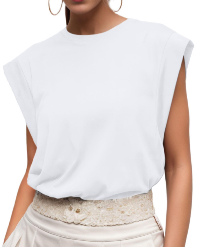 Grace T-Shirt Donna – Maglia in Cotone con Girocollo, Maniche ad Aletta e Vestibilità Ampia