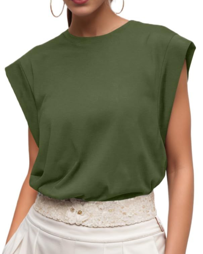 Grace T-Shirt Donna – Maglia in Cotone con Girocollo, Maniche ad Aletta e Vestibilità Ampia