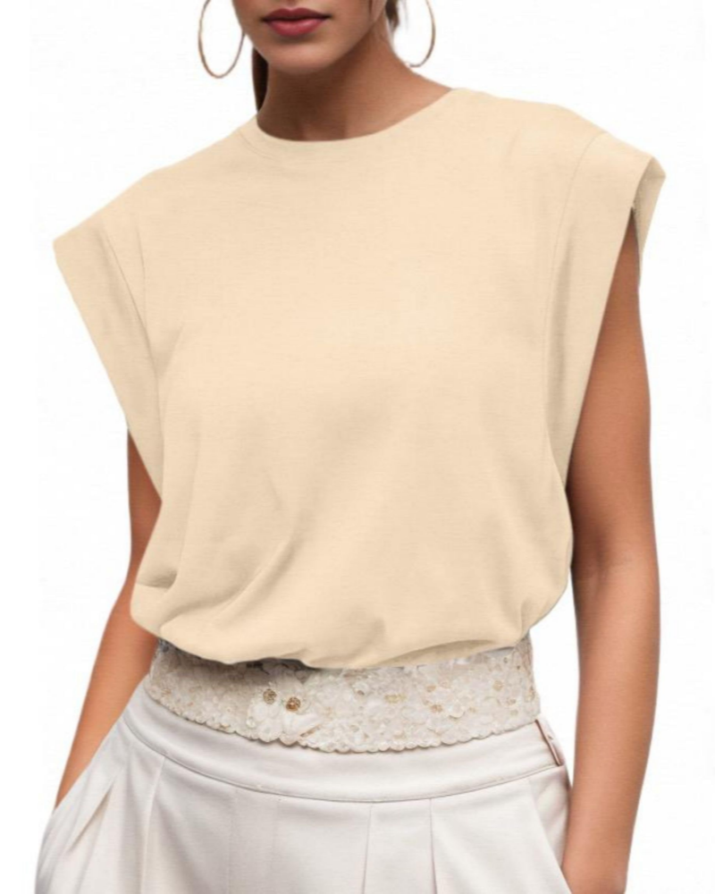 Grace T-Shirt Donna – Maglia in Cotone con Girocollo, Maniche ad Aletta e Vestibilità Ampia