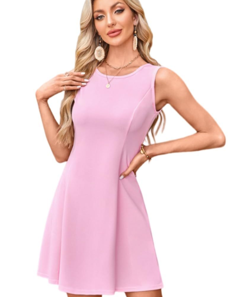 Emily Vestito Donna Mini – Abito Smanicato con Girocollo, Vestibilità Slim & Stile Y2K