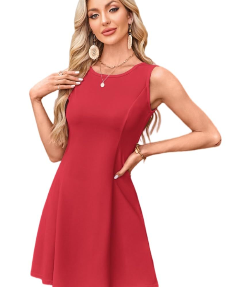 Emily Vestito Donna Mini – Abito Smanicato con Girocollo, Vestibilità Slim & Stile Y2K