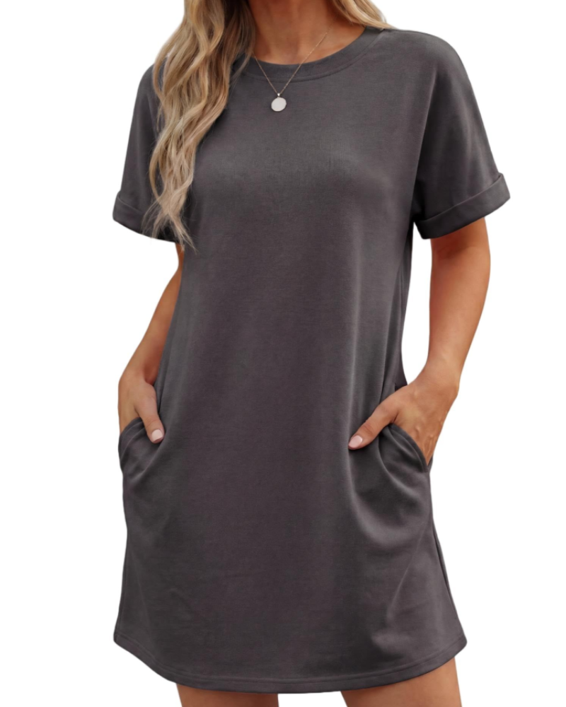 Lily Vestido Mujer Mini – Vestido de Verano Línea A con Mangas de Volante y Bolsillos