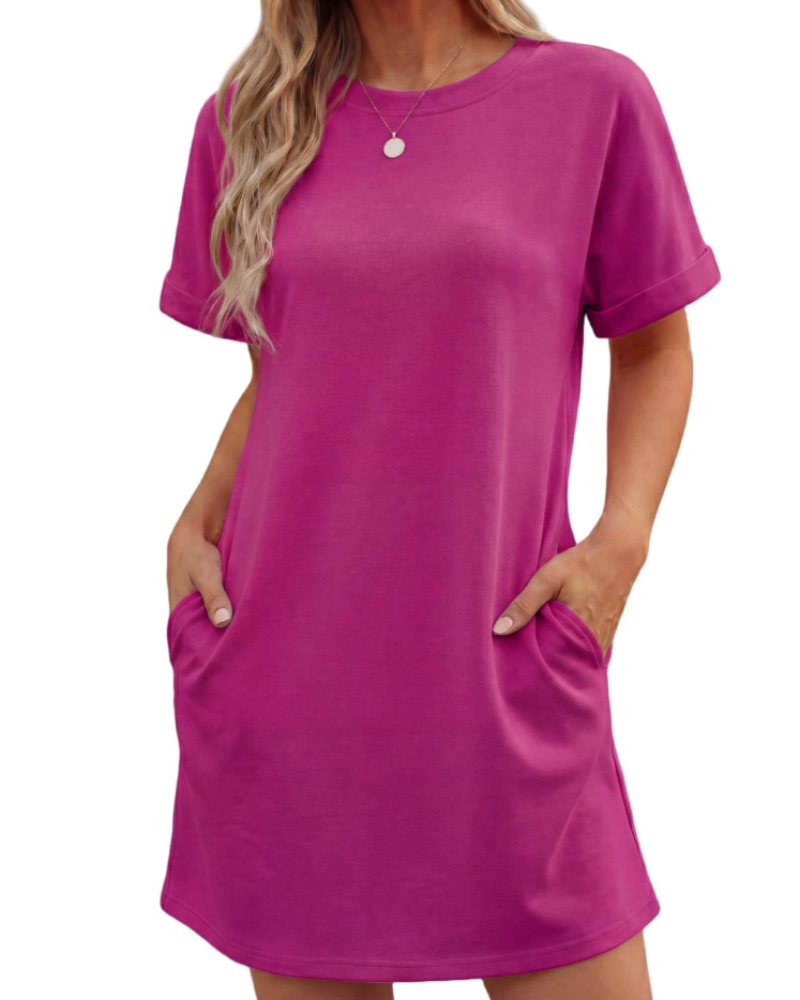 Lily Vestido Mujer Mini – Vestido de Verano Línea A con Mangas de Volante y Bolsillos