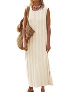 Ella Abito Estivo da Donna – Vestito a Costine Senza Maniche con Fit Largo & Stile Mare