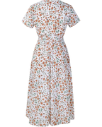 Diana Abito Midi Donna – Vestito Floreale in Chiffon con Scollo a V e Maniche Corte