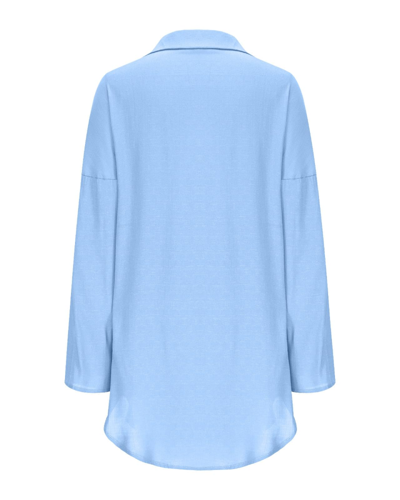 Kendall Vestido Camisero para Mujer – Vestido de Algodón y Lino con Botones y Mangas Largas