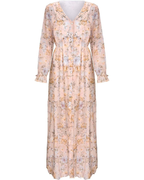 Robe longue Courtney Abito pour femme – Robe fleurie en chiffon avec décolleté en V et drapé