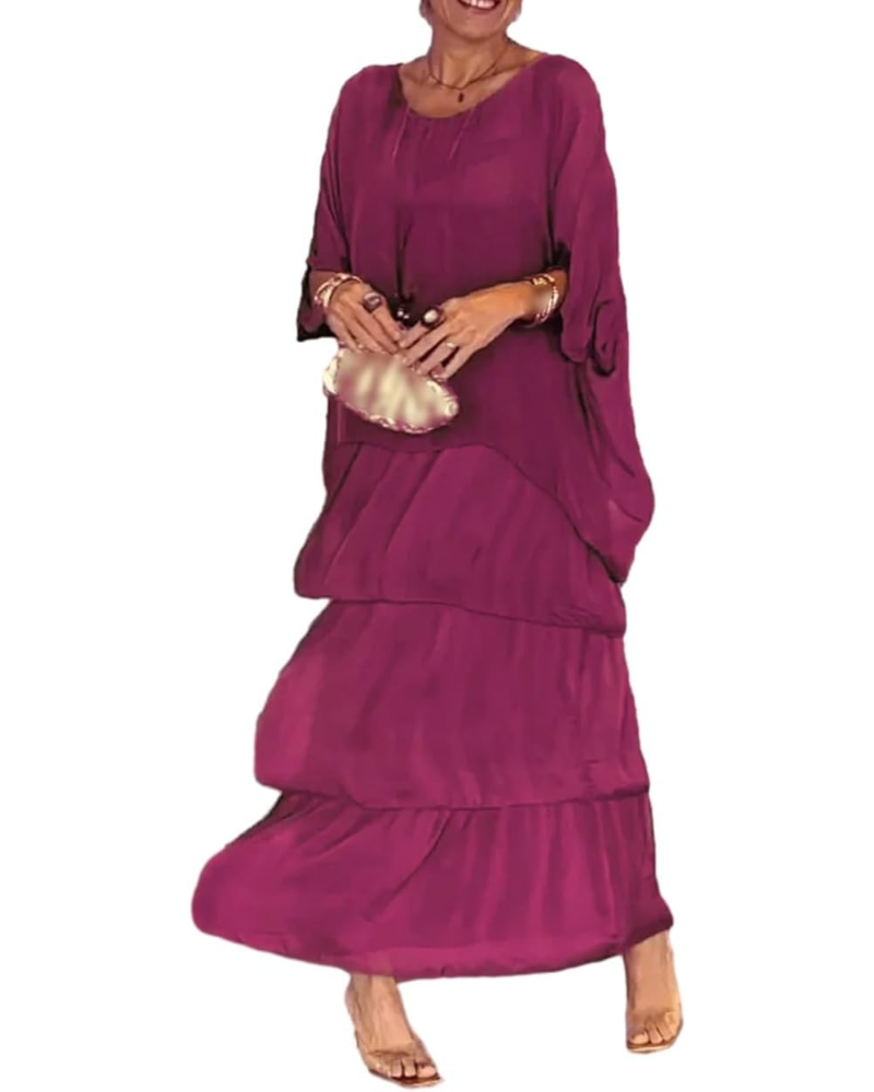 Brooke Abito Midi Donna – Vestito Ampio in Chiffon con Maniche a Pipistrello