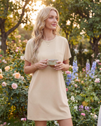 Molly Abito Mini Donna – Vestito Estivo Plissettato con Girocollo e Tasche