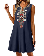 Sienna – Robe d’été longue pour femme en coton et lin, coupe trapèze et poches latérales