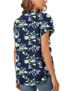 Ariana Blusa Donna – Tunica in Chiffon con Scollo a V e Maniche a Tulipano