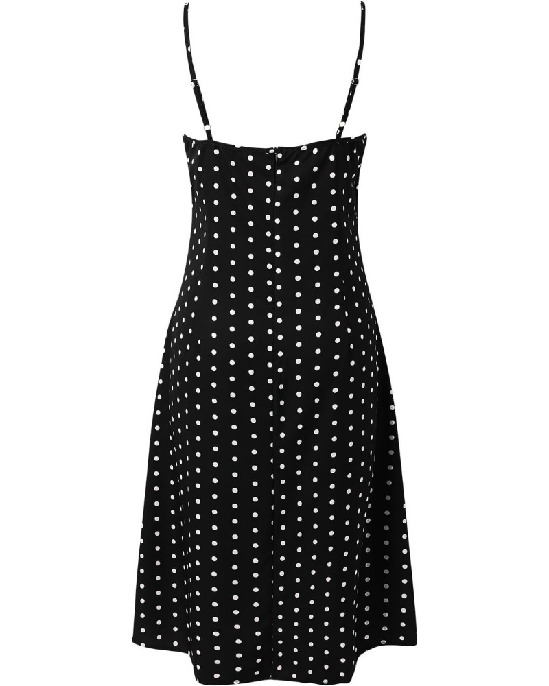 Marlowe Sommerkleid für Damen – Blumen- und Punktmuster, schmale Träger und Seitenschlitze