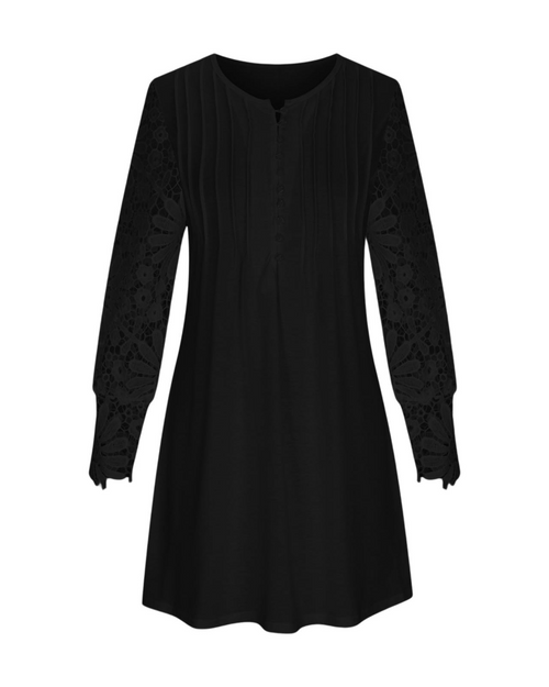 Cassandra Abito Mini Mujer – Vestido de Encaje con Escote en V y Botones