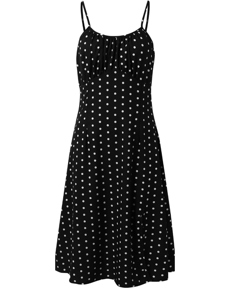 Marlowe Sommerkleid für Damen – Blumen- und Punktmuster, schmale Träger und Seitenschlitze