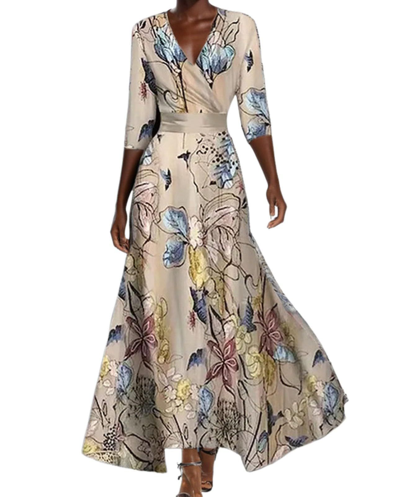 Sienna Vestito Donna Estivo – Abito Swing con Scollo V, Maniche Corte & Fit Morbido