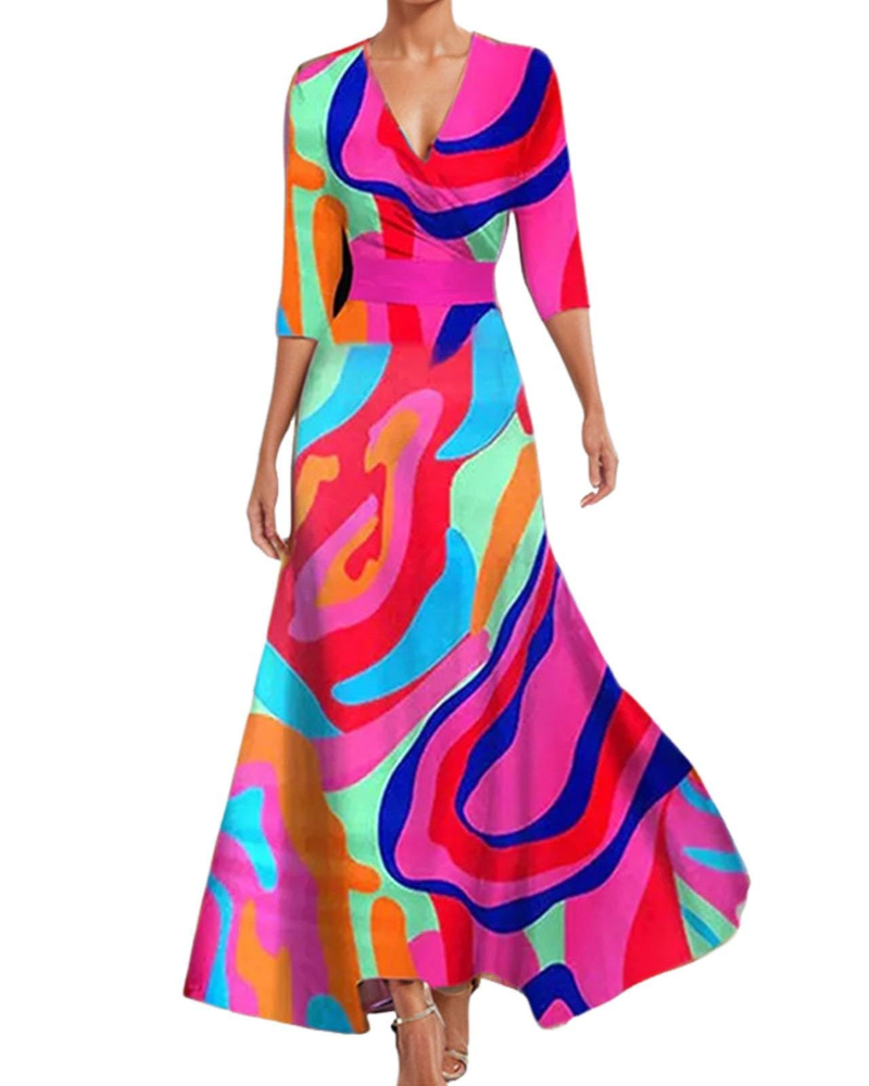 Sienna Vestito Donna Estivo – Abito Swing con Scollo V, Maniche Corte & Fit Morbido