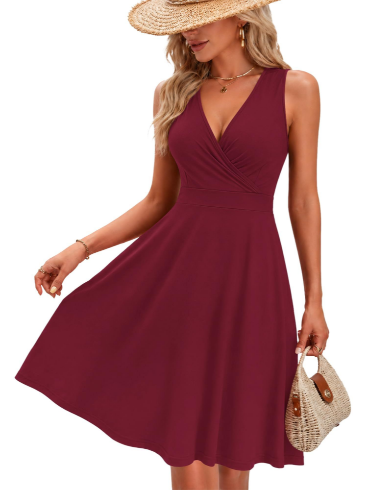 Sophia Abito a Portafoglio da Donna – Vestito Estivo con Scollo a V, Linea A & Tasche
