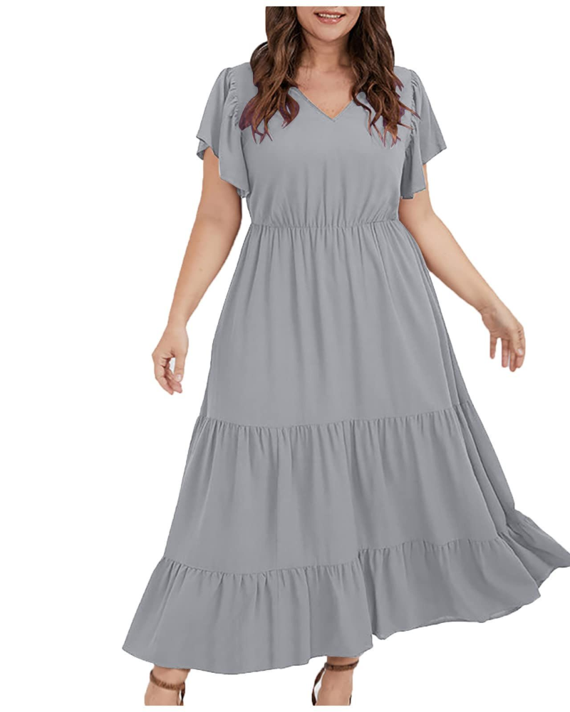 Zoey Vestito Donna in Cotone Lino – Abito Boho Midi con Tasche, Linea A & Vestibilità Morbida