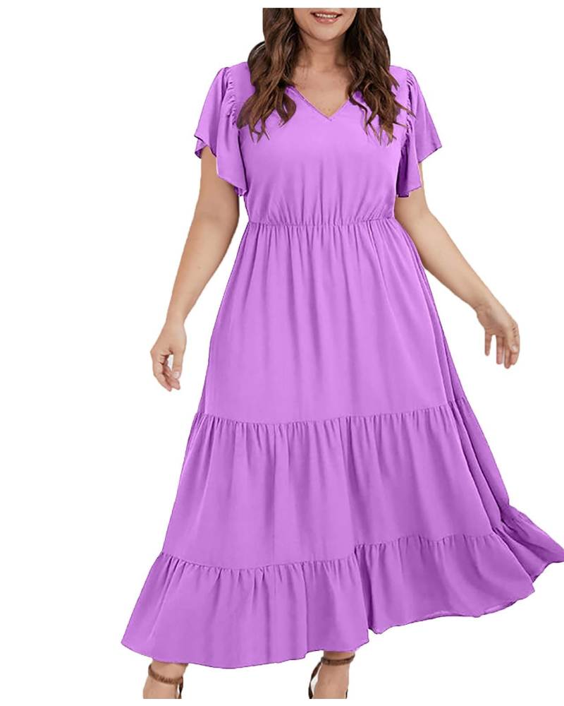 Zoey Vestito Donna in Cotone Lino – Abito Boho Midi con Tasche, Linea A & Vestibilità Morbida