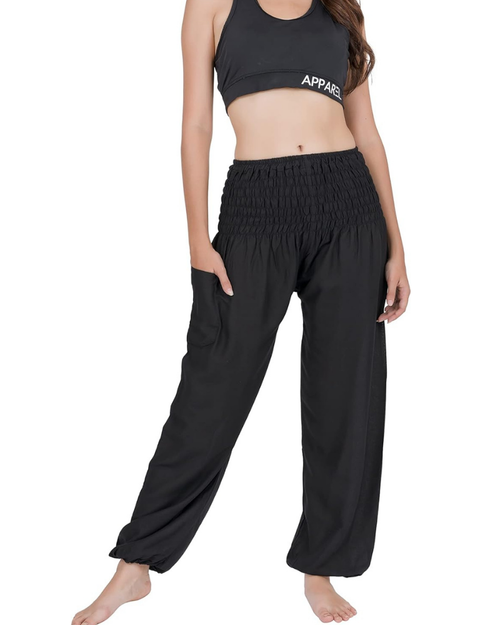 Pantalones Harem para Mujer Amelia – Estilo Boho, Cintura Elástica, Corte Amplio y Bolsillo Lateral