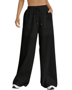 Meredith Pantaloni Palazzo Donna – Vita Alta con Coulisse, Tasche e Gamba Ampia