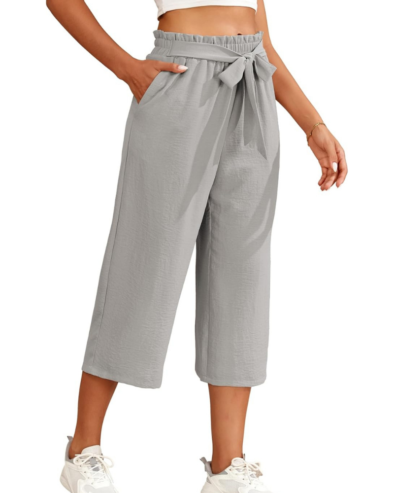 Sabrina Pantaloni Donna 7/8 – Modello Palazzo con Vita Elasticizzata e Tasche