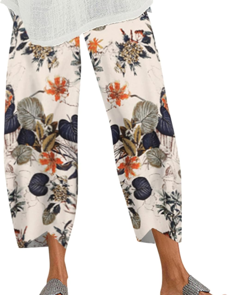Victoria Pantaloni Harem Donna – Stampa Boho, Cotone 100%, Vita Elasticizzata e Tasche