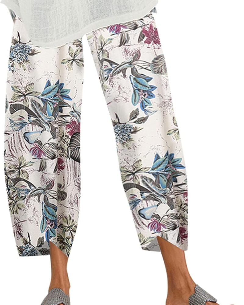 Victoria Pantaloni Harem Donna – Stampa Boho, Cotone 100%, Vita Elasticizzata e Tasche