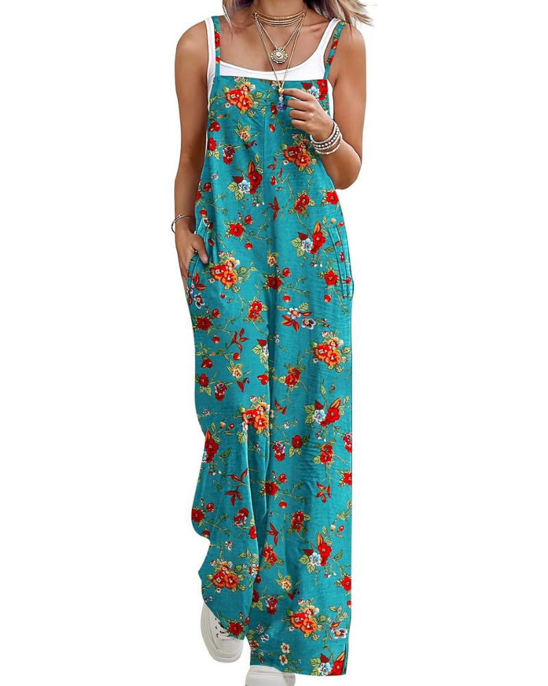 Rowan Salopette Donna Boho – Stampa Floreale, Gamba Larga e Spalline Regolabili