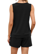 Ensemble Mallory Femme 2 pièces – Débardeur à col carré et short avec poches