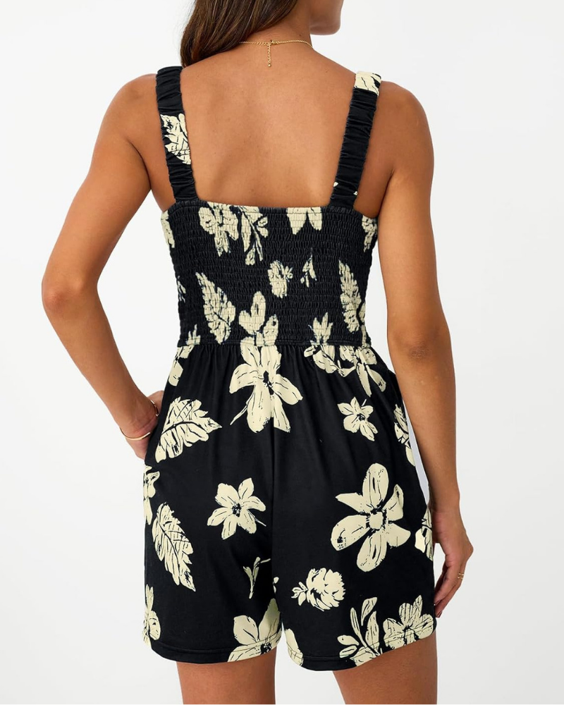 Teagan Pagliaccetto Donna – Romper Floreale con Scollo Quadrato e Vestibilità Morbida