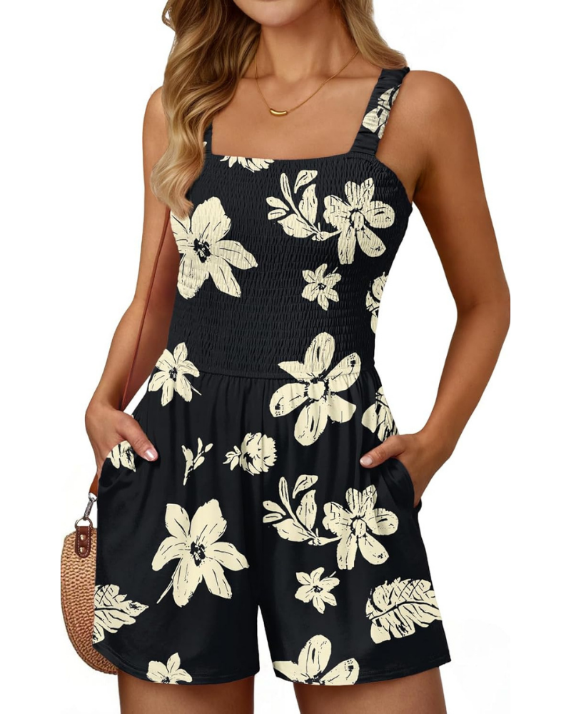 Teagan Pagliaccetto Donna – Romper Floreale con Scollo Quadrato e Vestibilità Morbida