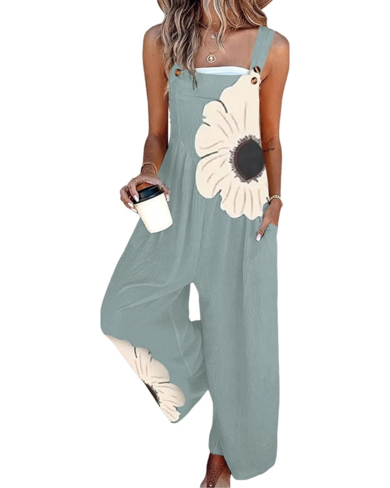 Ainsley Tuta Donna Floreale – Jumpsuit Estiva a Gamba Larga con Tasche