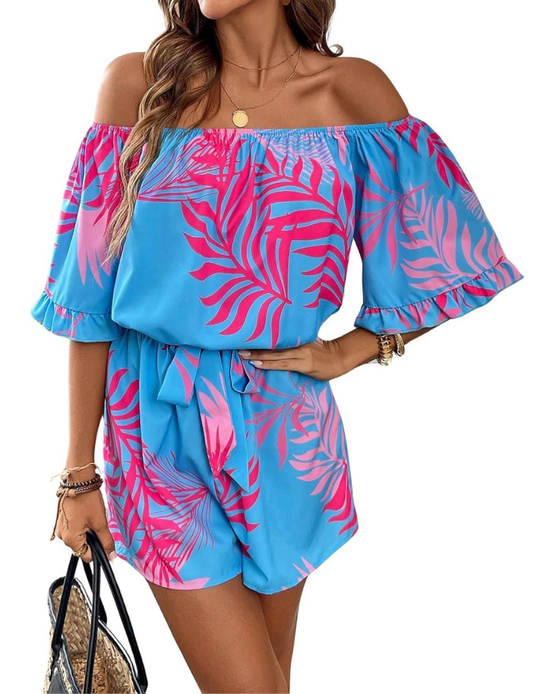 Clementine Pagliaccetto Donna Boho – Spalle Scoperte, Stampa Paisley e Vita Alta