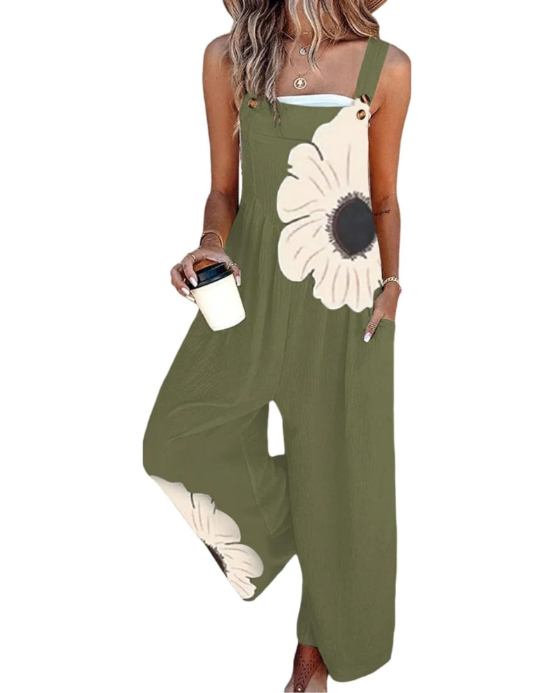 Ainsley Tuta Donna Floreale – Jumpsuit Estiva a Gamba Larga con Tasche