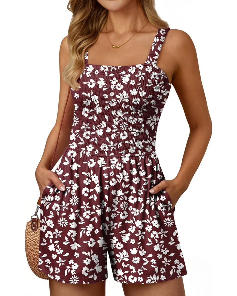 Teagan Pagliaccetto Donna – Romper Floreale con Scollo Quadrato e Vestibilità Morbida