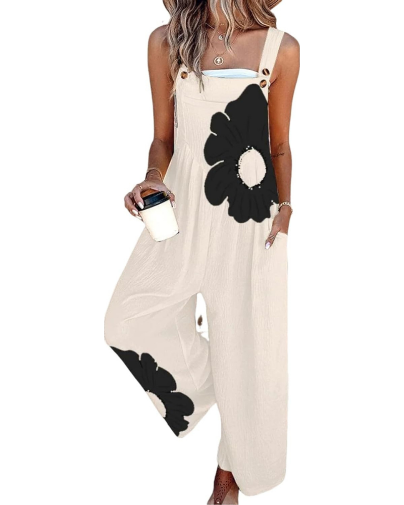 Ainsley Tuta Donna Floreale – Jumpsuit Estiva a Gamba Larga con Tasche