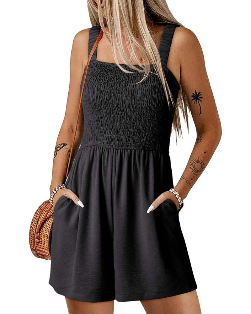 Winona Pagliaccetto Donna Estivo – Scollo Quadrato, Corpetto Smock e Tasche