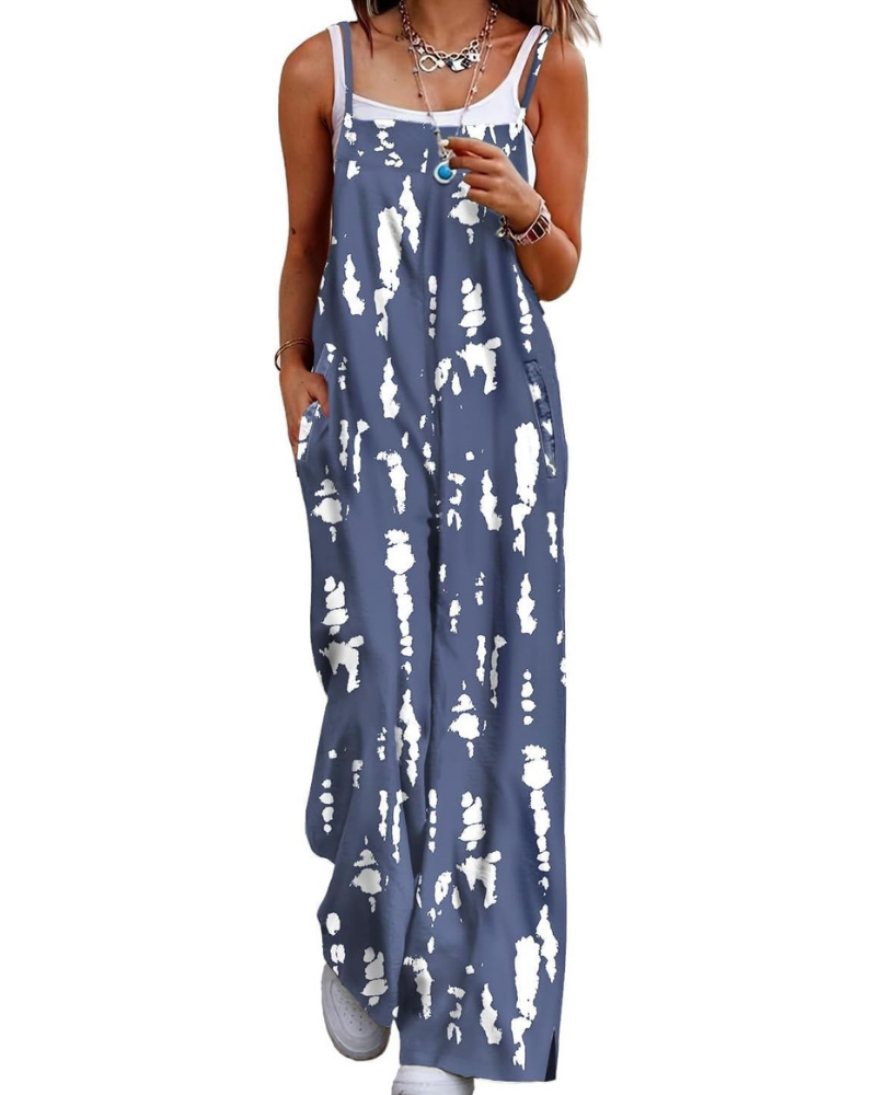 Rowan Salopette Donna Boho – Stampa Floreale, Gamba Larga e Spalline Regolabili